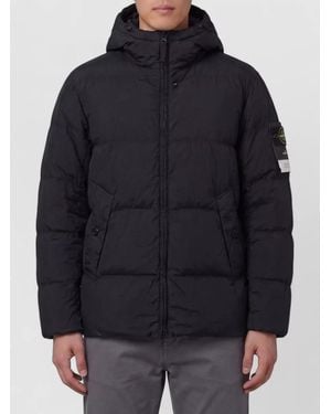 Stone Island Reps Ny Hooded Nylon Down Jacket - Blue