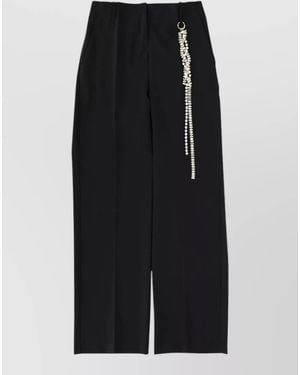 Circus Hotel Tailor Fit Trousers Wide Leg Pockets Beltloops - Black