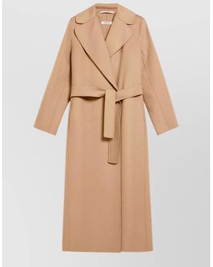 Max Mara Wool Belted Coat - Natural
