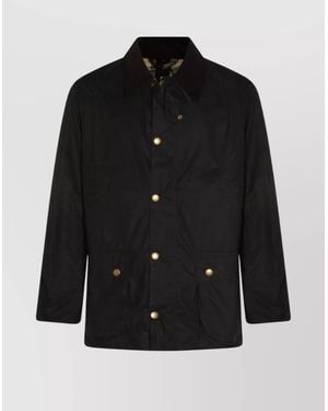 Barbour Casual Jacket With Long Sleeves And Collared Design - Black