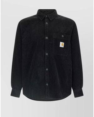 Carhartt Cotton Corduroy Long-Sleeve Shirt - Black