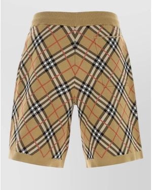 Burberry Checked Knit Tailored Shorts - Metallic