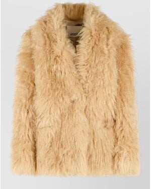 Isabel Marant Mylae Faux Fur Long Sleeve Coat - Natural