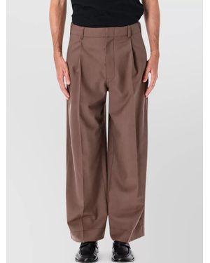 Lemaire Wide-Leg Tailored Trousers - Brown