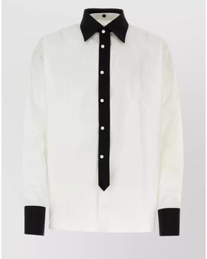 Prada Cotton Poplin Oversized Shirt - White