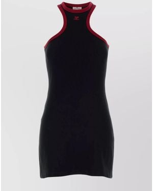Courreges Cotton Sleeveless Racerback Mini Dress - Black