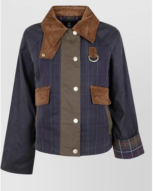 Barbour Waxed Cotton Single Breasted Jacket - Blue