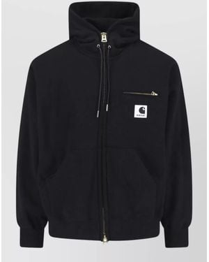 Sacai Hooded Jacket Zip Chest And Kangaroo Pocket - Blue