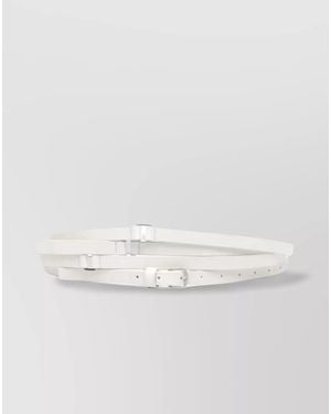 Ann Demeulemeester Calf Leather Triple Belt - White