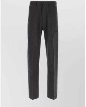 Random Identities Flannel Straight Leg Pant With Practical Pockets - Grey