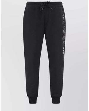 Tommy Hilfiger Cotton Drawstring Waist Track-Pants - Black