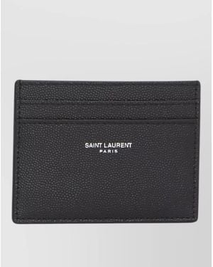 Saint Laurent Leather Cardholder - Black