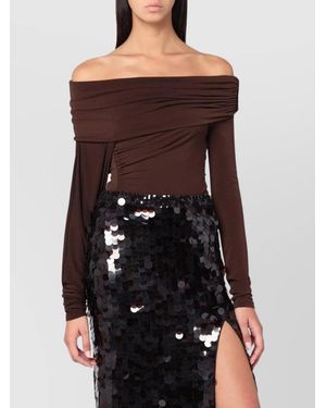 ANDAMANE Off-Shoulder Jersey Top - Black