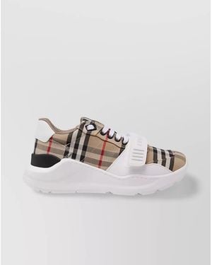Burberry Check Cotton Low-Top Trainers - Metallic