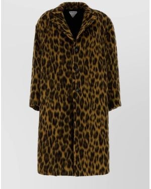 Bottega Veneta Animal Print Coat With Faux Fur Texture - Green