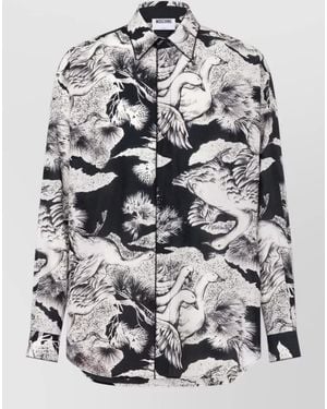 Moschino Monochrome Printed Silk - Grey