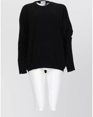 Nude Wool Crew Neck Sweatshirt - Black