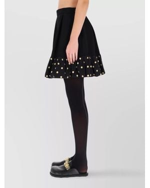 Moschino Polka-Dot A-Line Skirt - Black
