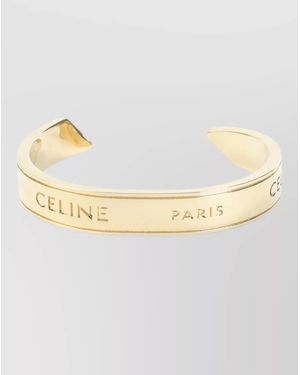 Celine Small Knotted Brass Open Cuff Bracelet - Metallic