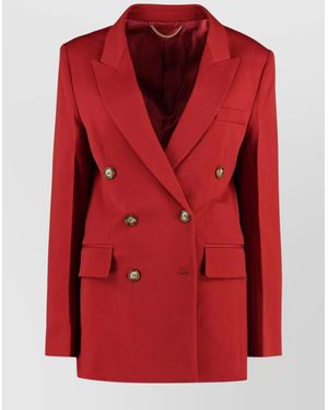 Victoria Beckham Double-Breasted Wool Blazer With Structured Shoulders