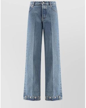 Valentino High-Rise Straight-Leg Jeans - Blue