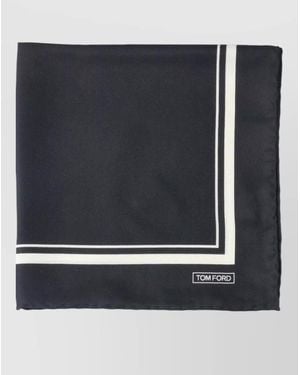 Tom Ford Square Scarf Contrast Border Detail Design - Black