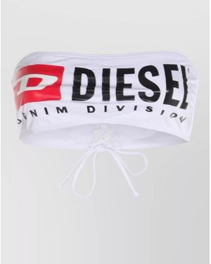 DIESEL Printed Bikini Top - White