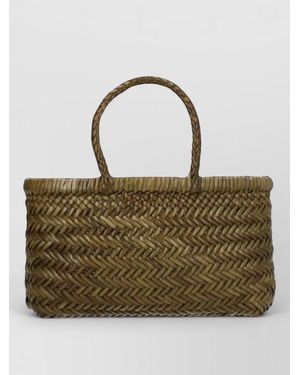 Dragon Diffusion Woven Beach Bag Featuring Top Handles - Multicolour