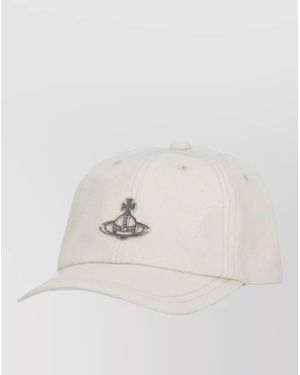 Vivienne Westwood Cotton Baseball Hat Rigid Visor Design - Natural