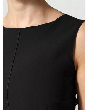 Dolce & Gabbana Sleeveless Sheath Dress Belted Waist Slit - Black