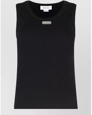 McQueen Ribbed Tank Top - Black