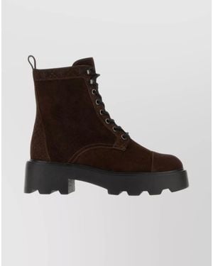 Tory Burch Suede Leather Ankle Boots - Brown