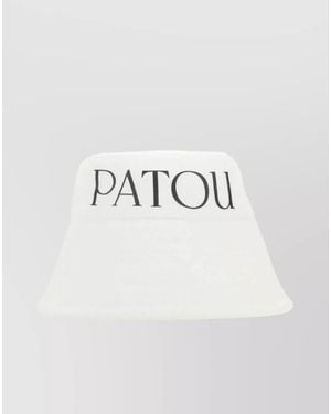 Patou Cotton Logo-Print Bucket Hat - White