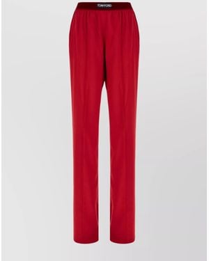 Tom Ford Silk Straight Trousers - Red