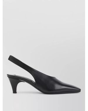 Giorgio Armani Leather Slingback Mules - Black