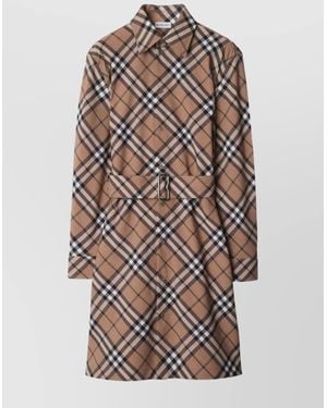 ワンピース Burberry Embroidered Wool Dress Burberry Wool dress with plaid pattern | Women's Clothing