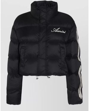 Amiri Down Jacket High Collar Drawstring Hem - Black