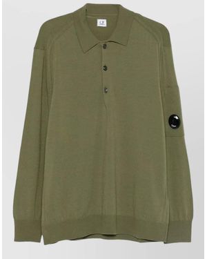 C.P. Company Wool Polo Jumper - Green