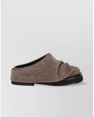 The Attico Suede Leather Slippers - Brown