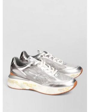 Premiata Trainers Metallic Finish Rubber Sole Design