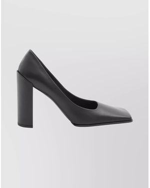 Alaïa Leather Square-Toe Block-Heel Court Shoes - Multicolour