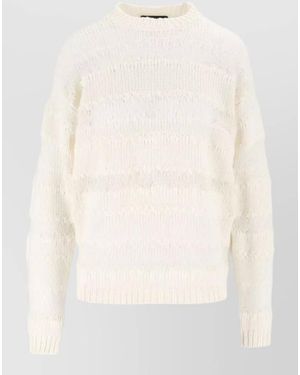 Fabiana Filippi Wool Silk Cashmere Crewneck Jumper - White