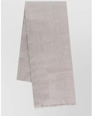 Brunello Cucinelli Cashmere Silk Scarf Lightweight Soft Texture - Grey