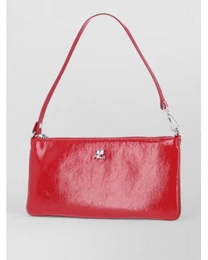 Courreges Cloud Varnished Leather Clutch Bag - Red