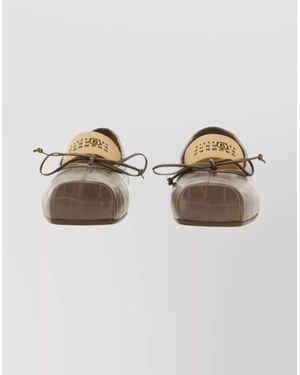 MM6 by Maison Martin Margiela Square Toe Ballerina Shoes Bow Detail - Multicolor