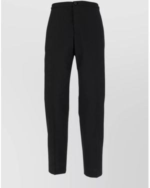Cellar Door Tailored Pants Back Pockets Belt Loops Crease - Black