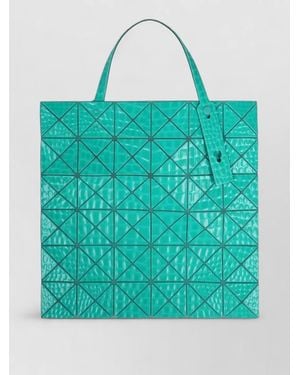 Issey Miyake Shoulder Bag Geometric Pattern Top Handle - Blue