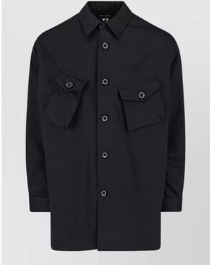 Y-3 Cotton Shirt Jacket - Blue