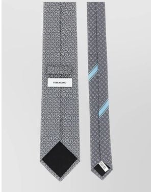 Ferragamo Silk Chicca Tie - Gray