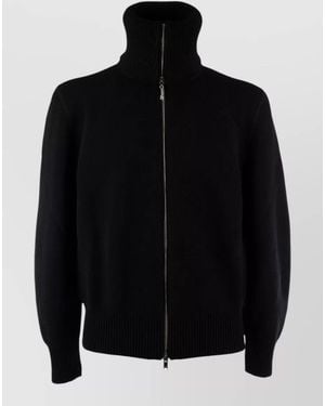 Bottega Veneta Knitwear High Collar Ribbed Cuffs Hem - Black